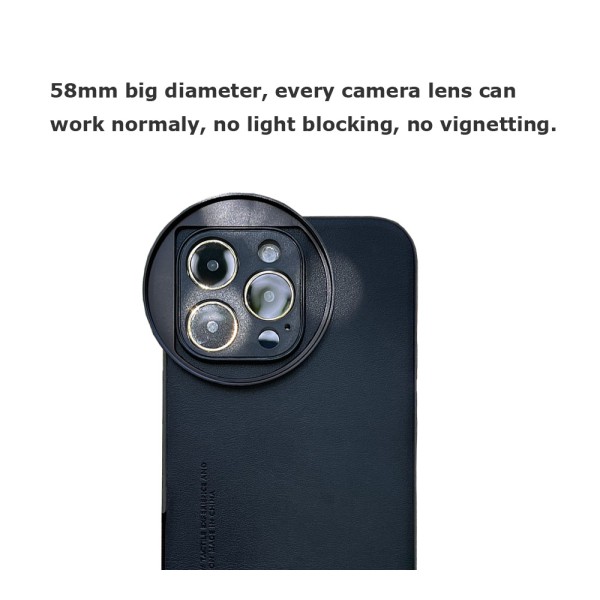 OEM Vegan Leather iPhone Case With 58mm Magnetic Filter Adapter And Shockproof Protection