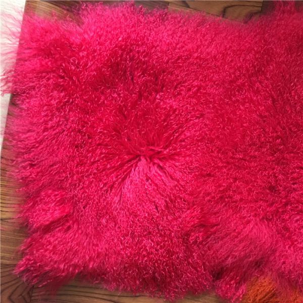 Long Hair Curly Sheep Fur throw Mongolian Tibetan Lambswool Blanket bed throw