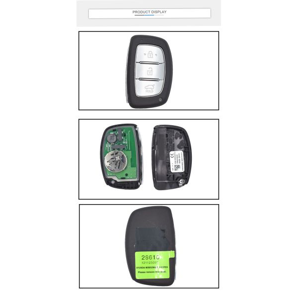 Original 3Button Flip Car Key Fob with Plastic + Metal Construction in Original Size for Hyundai TFKB1G044