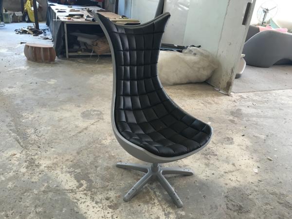 Black Animal Fiberglass Arm Chair / Living Room Mermaid Tail Chairs