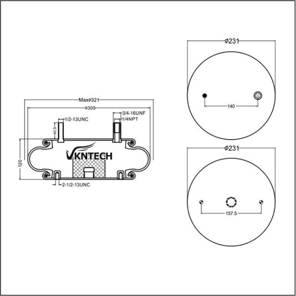 Одиночные замысловатые варочные мешки 647/W01-358-6994 весны воздуха/подвесного рессоры воздуха FS330-22