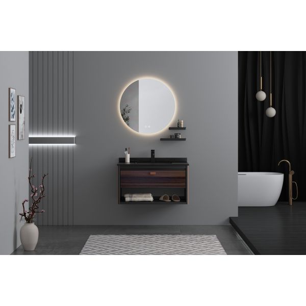 стена шкафа зеркала Ванная комната 800mm установила искусственный мраморный Countertop