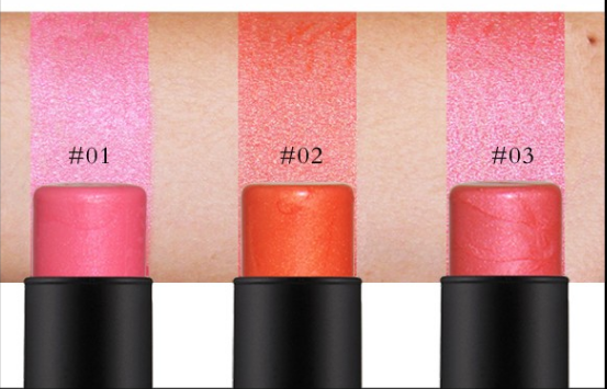 Makeup Perfect Shimmer Cream Blush Stick 3 Colors Long Lasting Moisturize