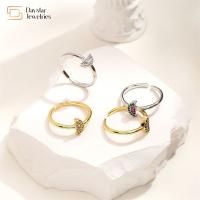 Diamond Zircon Fruit 18K Ring Adjustable Opening Fancy Watermelon chapeado ouro