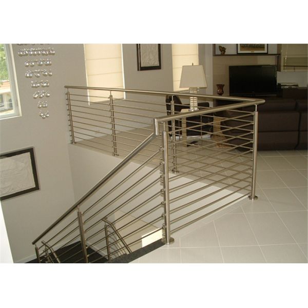 Curved Rod Stainless Steel Railing , Top Mount Stainless Steel Stair Banisters
