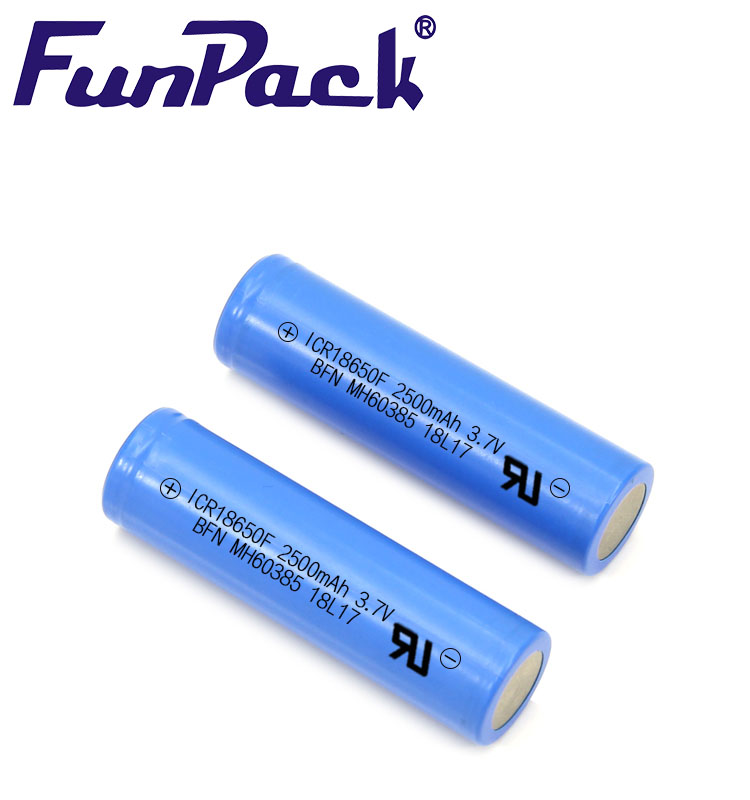 батарея 3.7V иона лития 2500mAh 18650 перезаряжаемые для оборудования для обеспечения безопасности