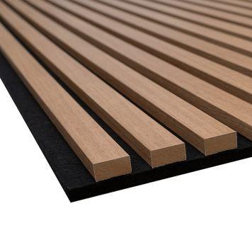 Flavorless Nontoxic Wood Veneer Wall Panels , Practical Wood Slat Panels Interior