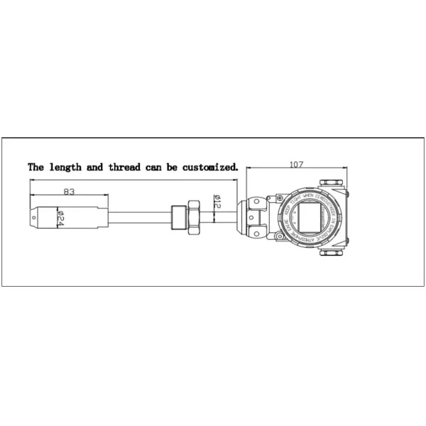 All Stainless Steel Corrosive Liquid Level Transmitter Pressure Sensor Measurement