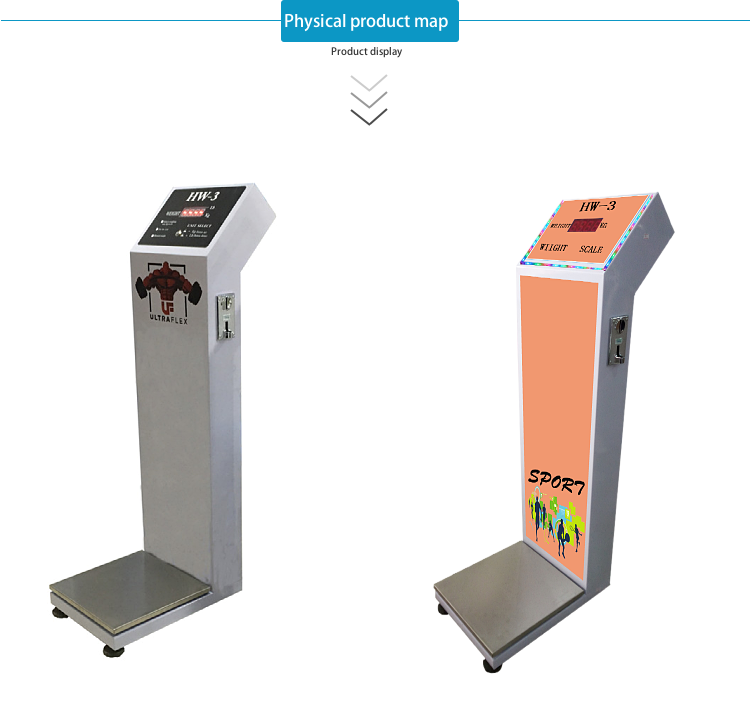 Power Supply AC 100-240V LED Display Coin Operated Luggage Scale for Airport Station
