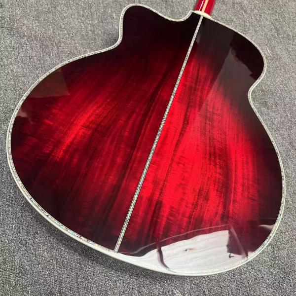 Custom Deluxe SJ200 Solid KOA Top Cutaway Jumbo Acoustic Guitar, Solid KOA Back Side, 43 Inch Gibson Style