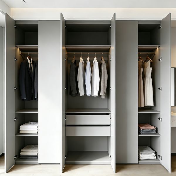 Luxury hotel guest room wardrobe modern elegant design optimized storage durable materials ideal for hospitality industry