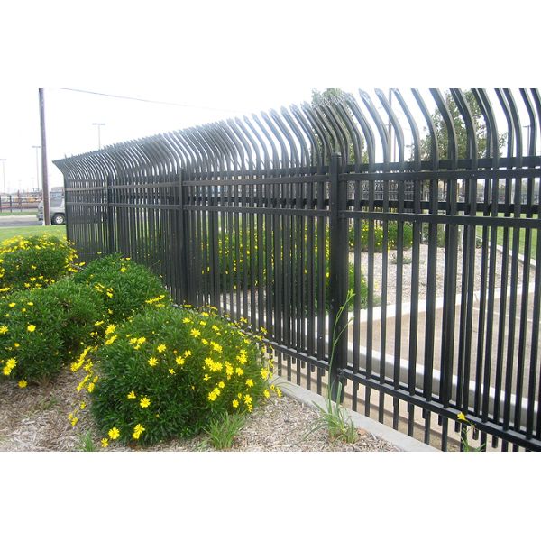 8ft Wide Industrial Wrought Iron Security Fence Powder Coated