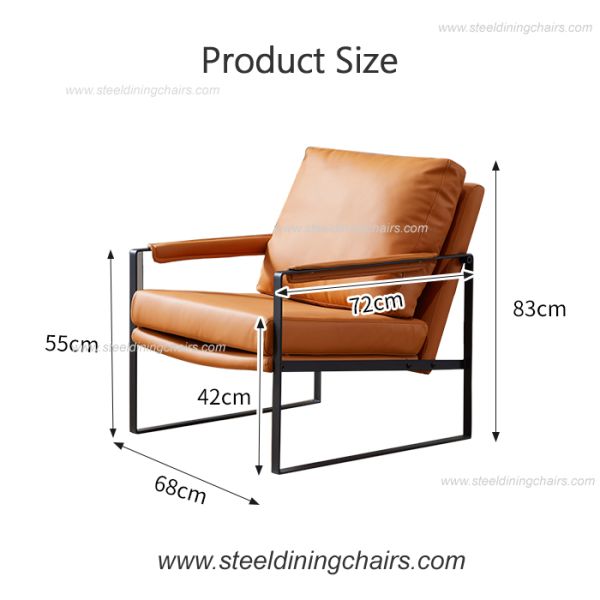 Luxury Celebrity Contracted Tiger Nordic Leather 42CM Single Seater Couch