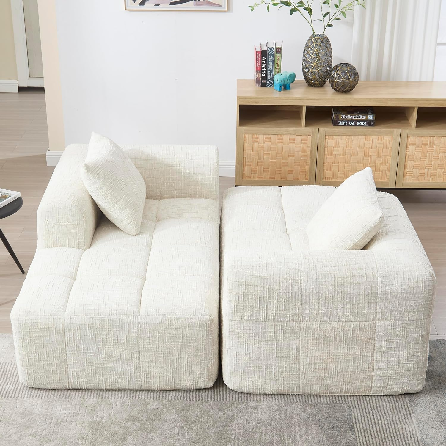 Modern Single Seater Upholstered Modular Sectional Sofa Cushion Chaise Longue Sofa Could Couch Compressed Sofa for Living Room