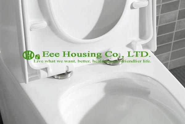 Wc Toilet With Dual Flush Ceramic One Piece , Siphon Flushing Elongated Wall Mount Toilet Bowl