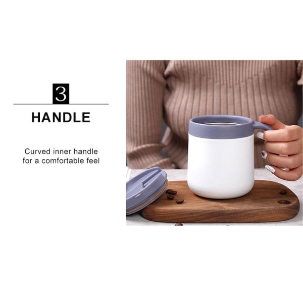 Customized Logo Acceptable 350ML12oz Stainless Steel Coffee Travel Mug with Handle