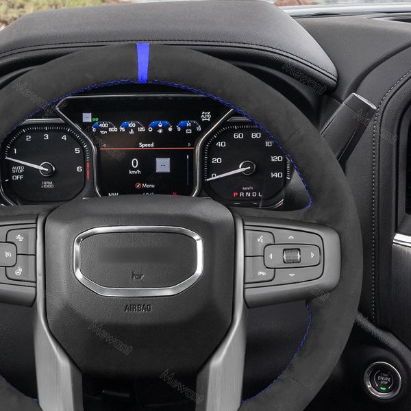 Customized Available Soft Athsuede Hand Sewn Steering Wheel Cover for GMC Sierra 1500 Limited 2500 3500 Yukon (XL) 2014-2020