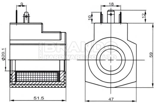 Yuken Type Hydraulic Solenoid Valve Coil 12VDC 24VDC D12 D24