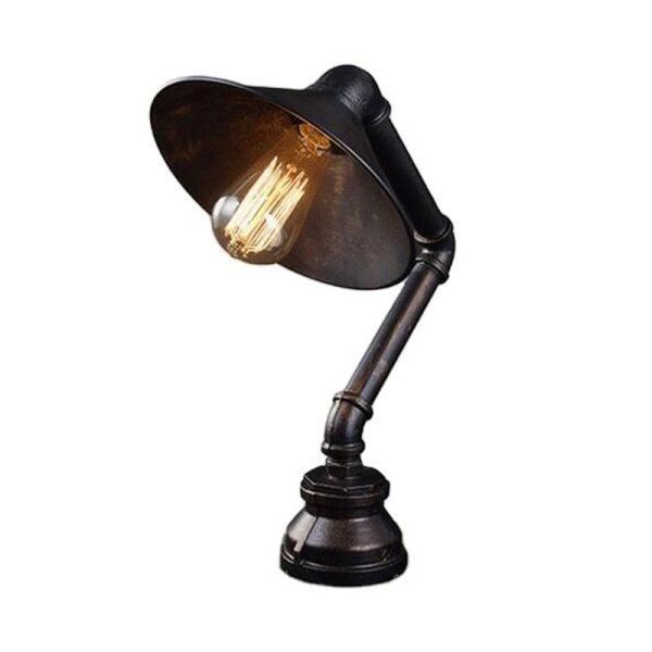 Industrial steam punk study light 110V 220V switching e27 table light water pipe iron desk table Lamp(WH-VTB-28)