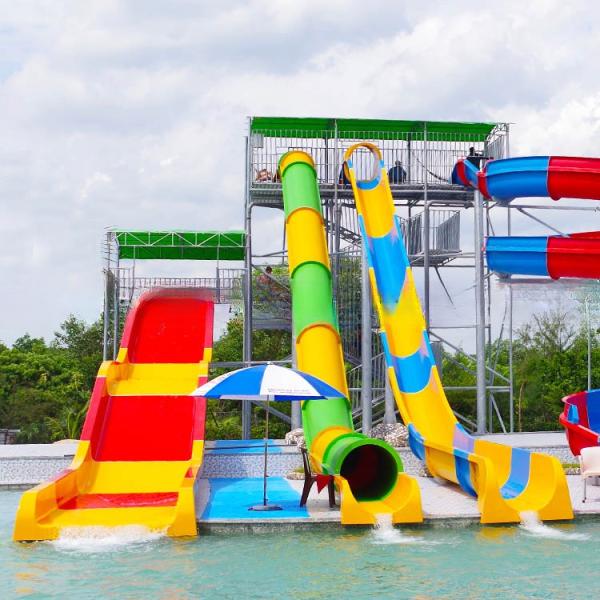 Solid Color Open Fiberglass Amusement Park Water Slide Tube For Aqua Park