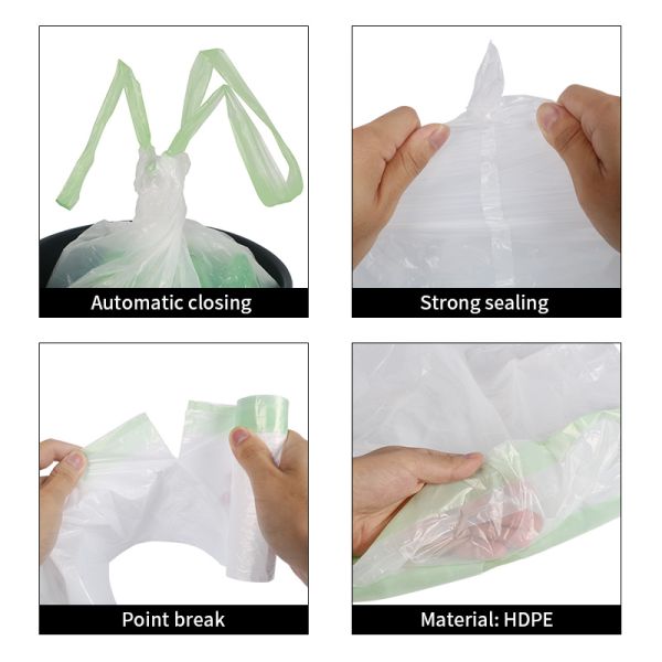 Сверхмощная сумка отброса Drawstring LDPE 80L пластиковая