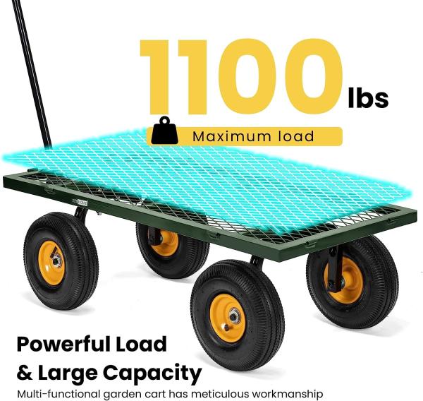 Outdoor Garden Heavy Duty Utility Portable Large Capacity Camping Collapsible Wagon Cart With All-Terrain Wheels