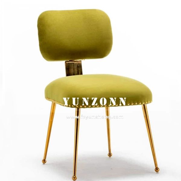 Luxury Modern Stainless Steel Gold Frame Dining Chair Velvet Restaurant Wedding Dining Chairs for Home Hotel Furniture