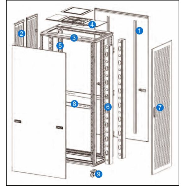 1000kg Loading Capacity Server Rack Cabinet with SPCC Cold Rolled Steel and High-Density Vented Doors for Data Centers