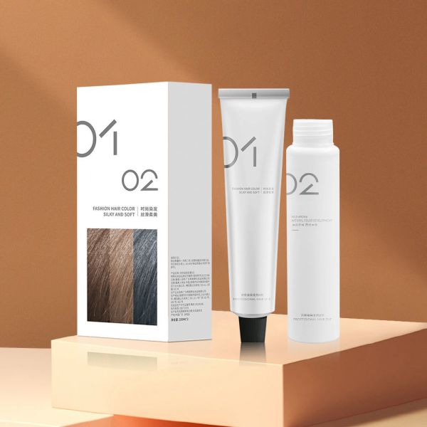 Kit de coloration capillaire sans ammoniaque pour la maison avec crème pré-oxydante