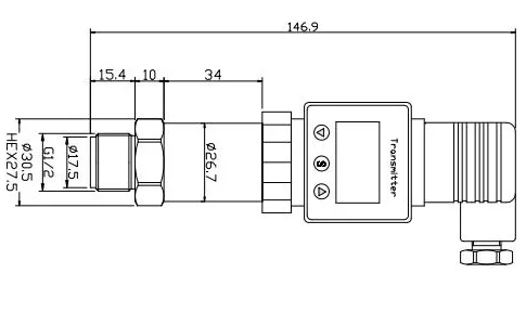 HT Sensor Stainless Steel Flush Diaphragm Pressure Transmitter Sensor with LCD Display