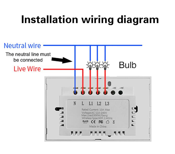 2Gang Tuya Smart Zigbee Switch с поддержкой 21 языка для управления освещением, панель из закаленного стекла, управление по проводу под напряжением