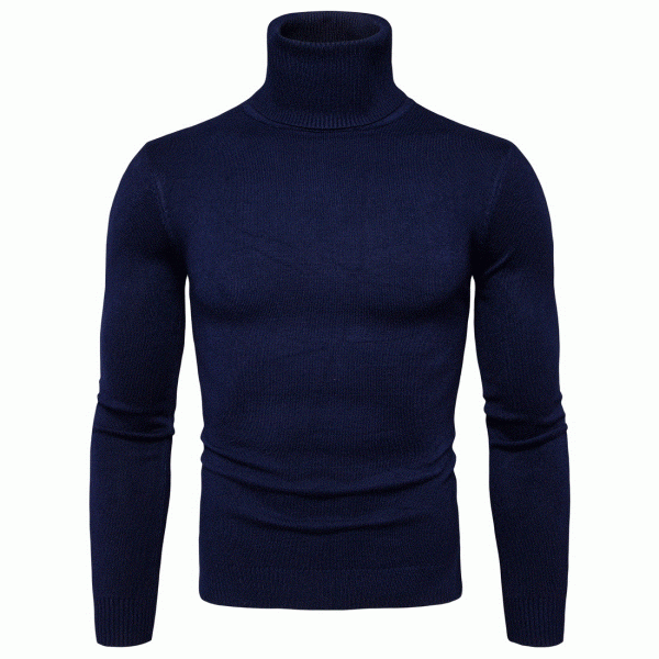 2022 Men's Solid Color Sweater with Two Lapels and High Elastic Material Function