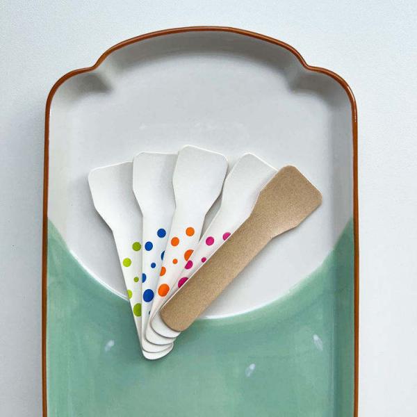 Eco Friendly Dessert Ice Cream Paper Spoon Biodegradable Disposable Ice Cream Spoon
