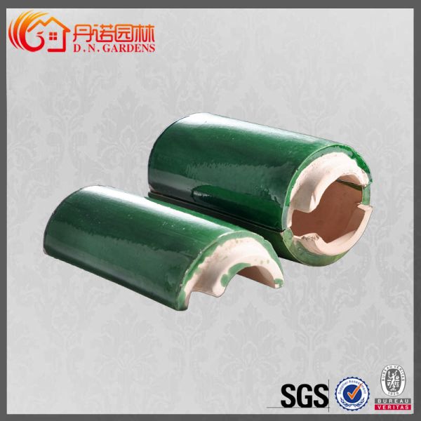 Temple Roofing Durable Ancient Ceramic Green Roof Tiles Compressive Strength Of 1500N