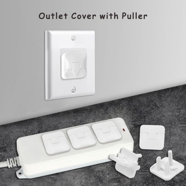 US Universal Plastic Nontoxic Outlet Plug Covers White Protect Kids From Electrical Hazard
