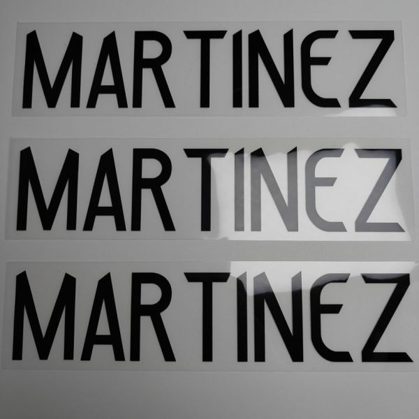 Hierro elástico en transferencia de calor letras y números para camisetas de fútbol