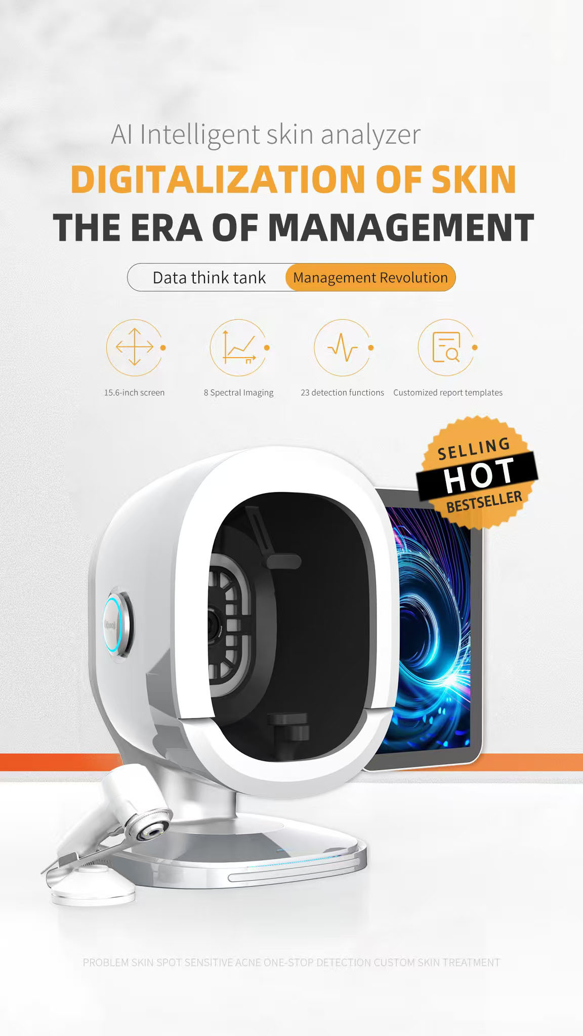 Одноостановка всевозможный цифровой 3D Al цифровой тестер анализатор изображения кожи