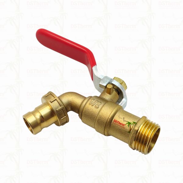 Gold Plated Heavy Duty Classic Green Iron Handle Bibcocks Water Spout Faucet Water Tap Spigot 1/2