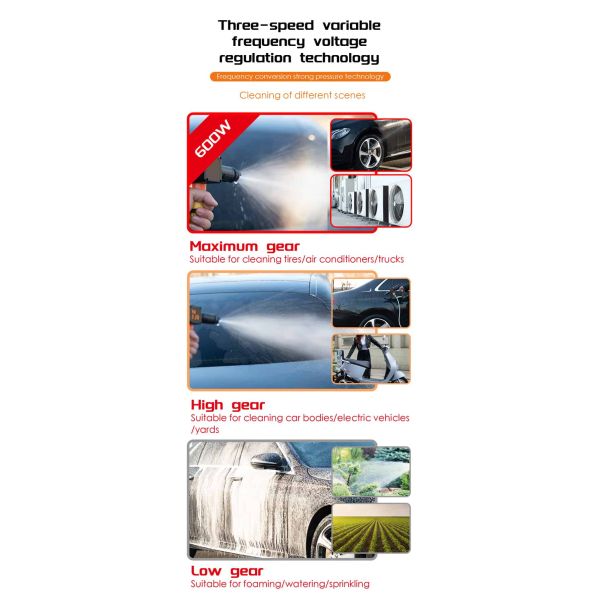 300W 24V Electric Pressure Washer with Hose Reel Green Electric Portable High Pressure Cleaner Machine Cordless Pressure