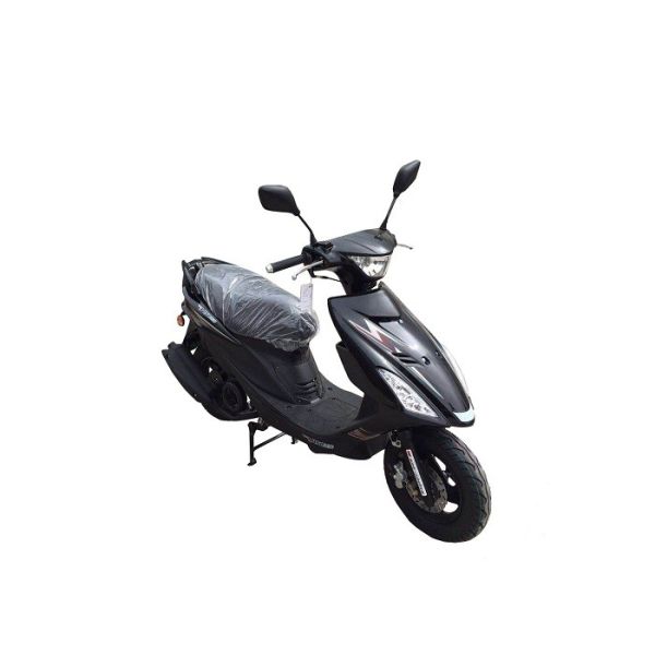Black Plastic Body Gas Powered Motor Scooters 4 Stroke Engine Hydraulic Shock