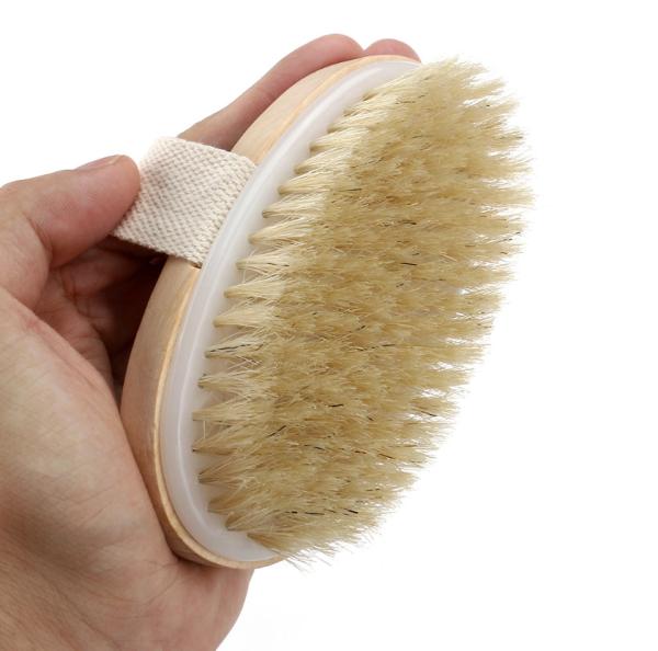 Spa Body Brush Soft Natural Bristle Shower Brushes Wooden Bath Shower Bristle Brush