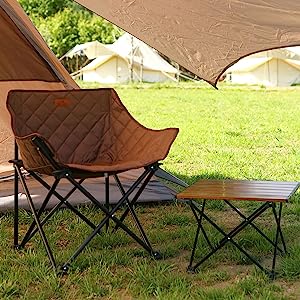 Folding Chairs Heavy Duty Support 350 lbs Moon Chair with Carry Bag Portable Folding Camping Chair with Carry Bag