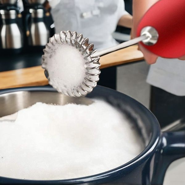 2023 Battery Operated Stainless Steel Whisk Electric Coffee Frother for Milk Frothing