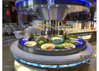 Blue Led Display Restaurant Buffet Counter / Commercial Buffet Serving Table