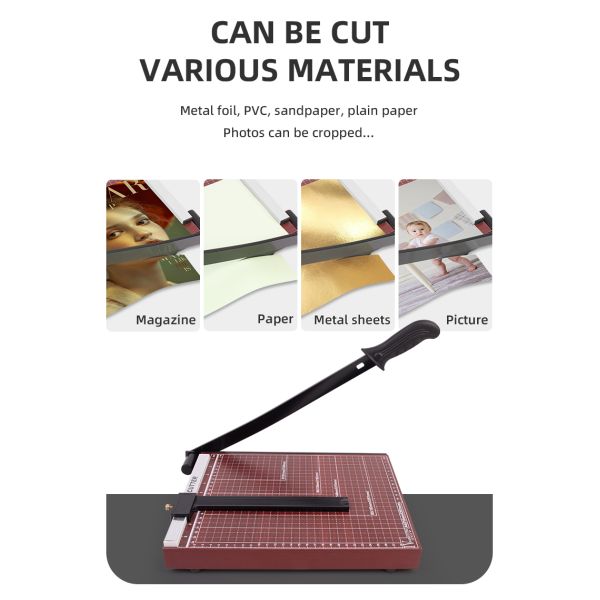 37 kg ZEQUAN A4 Tricotteur de papier à guillotine pour bureau, photo, carton, coupe-papier manuel