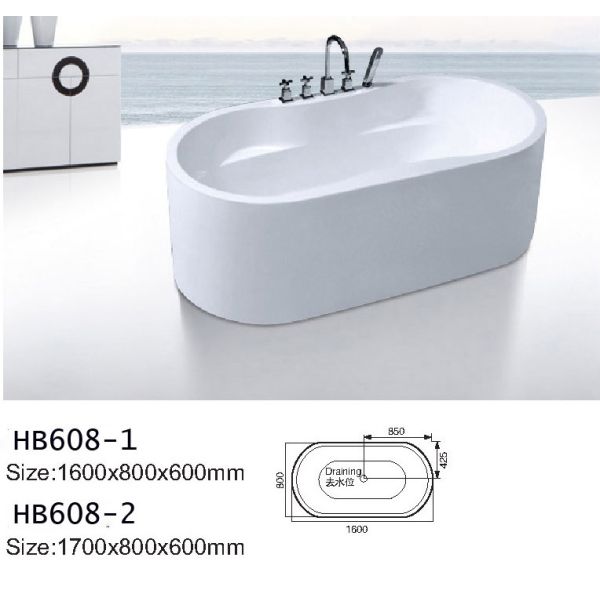 Bathtubs, freestanding Bathtub without faucet , hand shower HB608-1