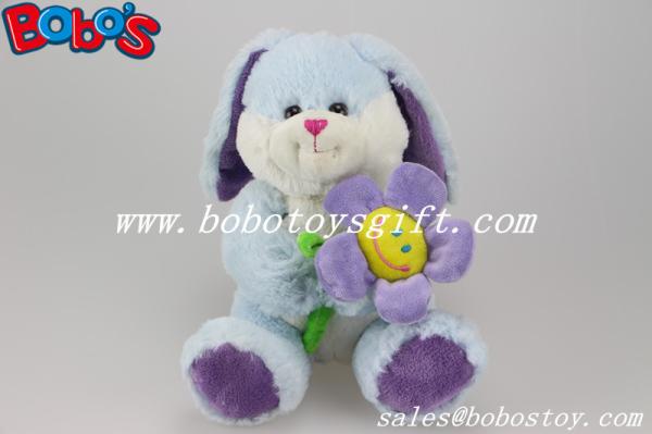 Blue Valentines Day Gift Bunny Stuffed Animals With Sun Flower