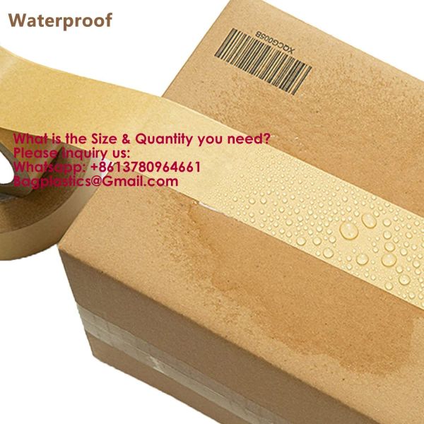 Recyclable Packaging Tape Self Adhesive Box Tape For Shipping, Sealing, Moving & Masking Eco-Friendly Kraft Paper Tape, Biodegradable Heavy Duty Packing Tape