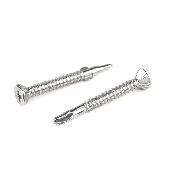 Écrou de forage en acier inoxydable jaune Phillips contre-enfoncé à tête plate écrou de forage en métal avec ailes