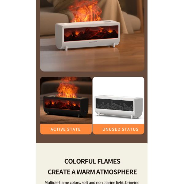 Home Ultrasonic Aroma Humidifier Colorful Flame Air Aroma Diffuser CE FCC RoHS Approved